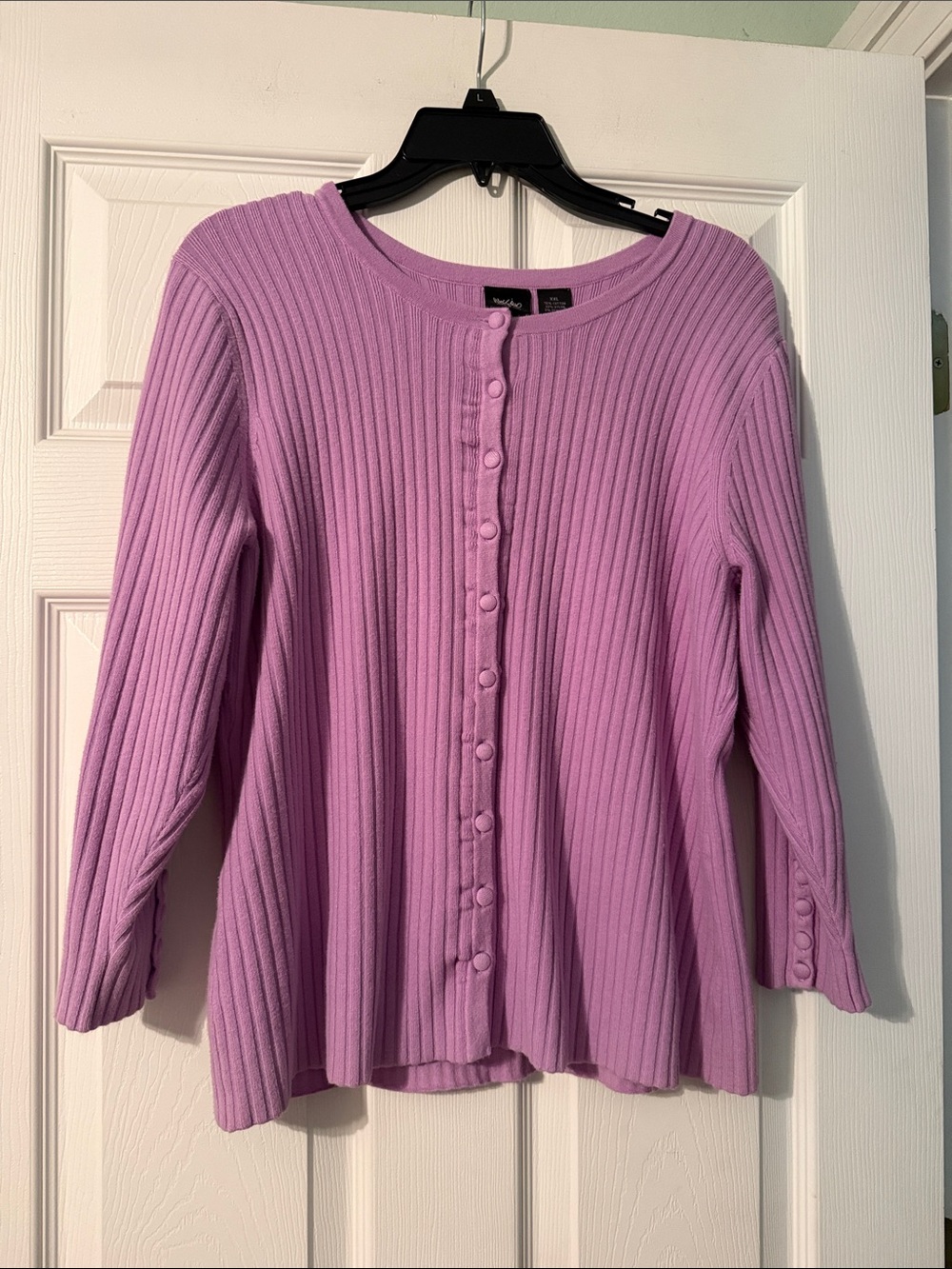 Mossimo Supply Co. Lilac Ribbed Button-Front Top